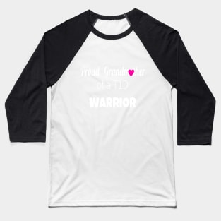 Proud Grandmother White Text Pink Heart Baseball T-Shirt